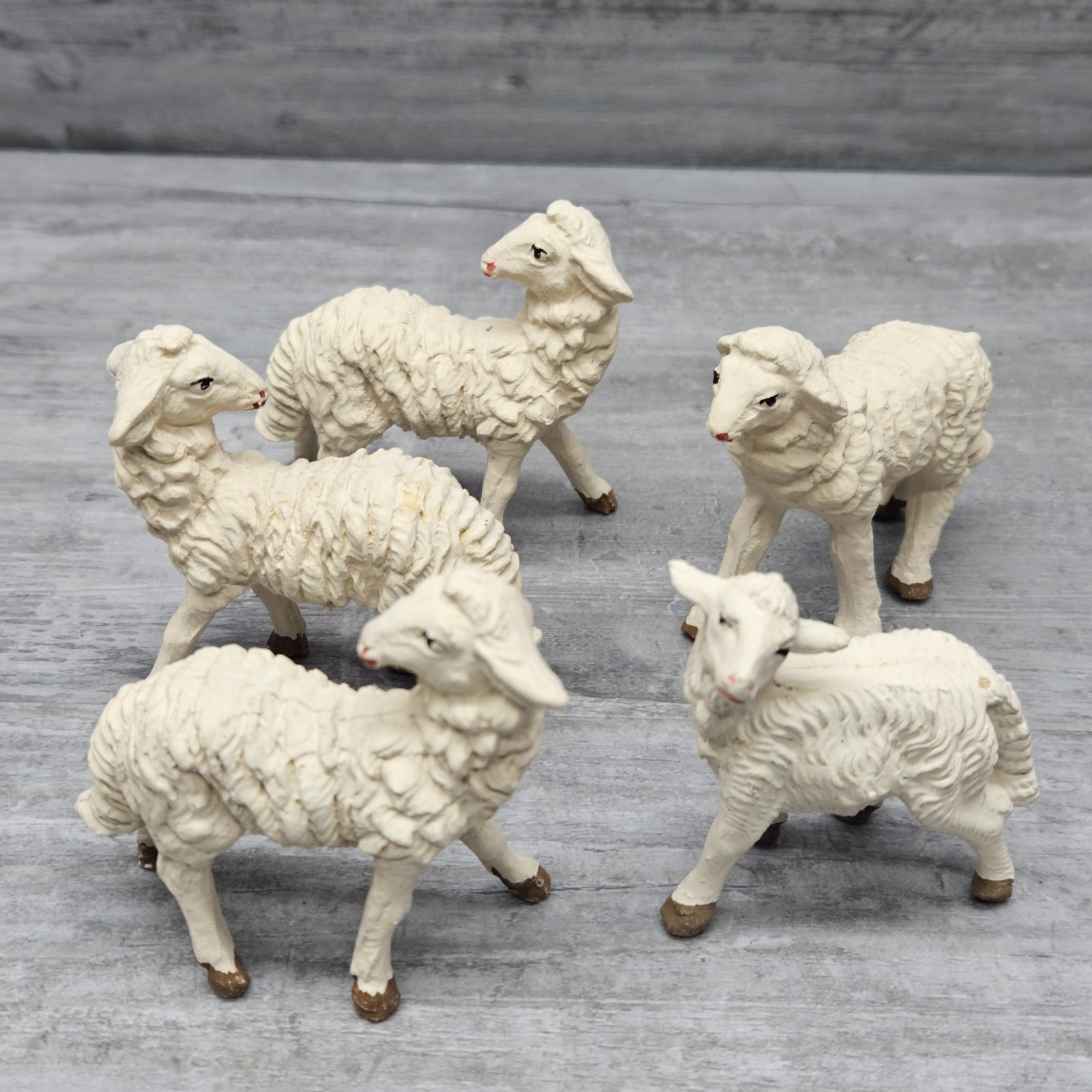 Vtg Fontanini Sheep Christmas Nativity Figurines Italy Depose 2.5
