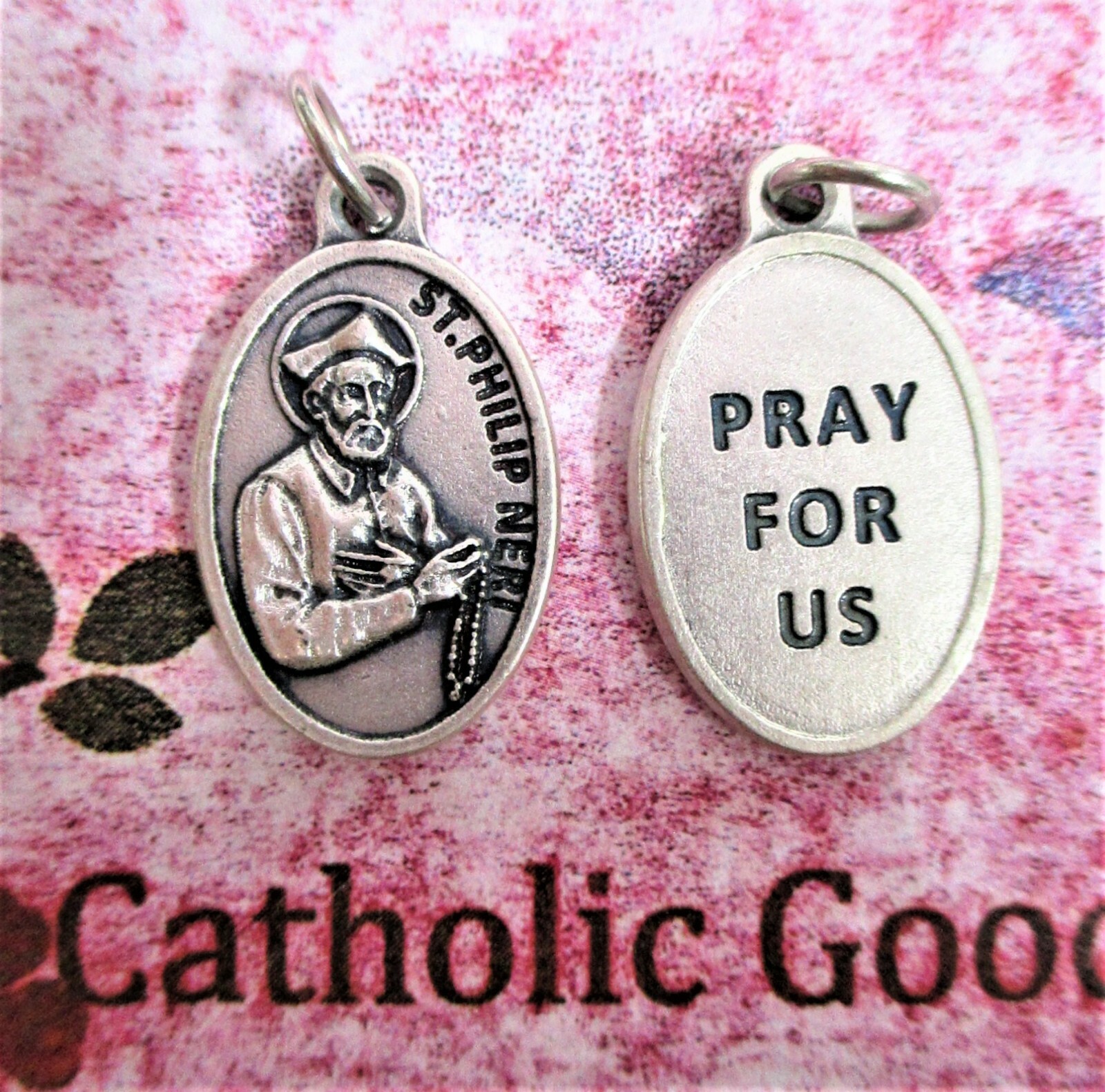 St. Philip Neri  - Pray for Us - Ox Die Cast Silver Tone 1\