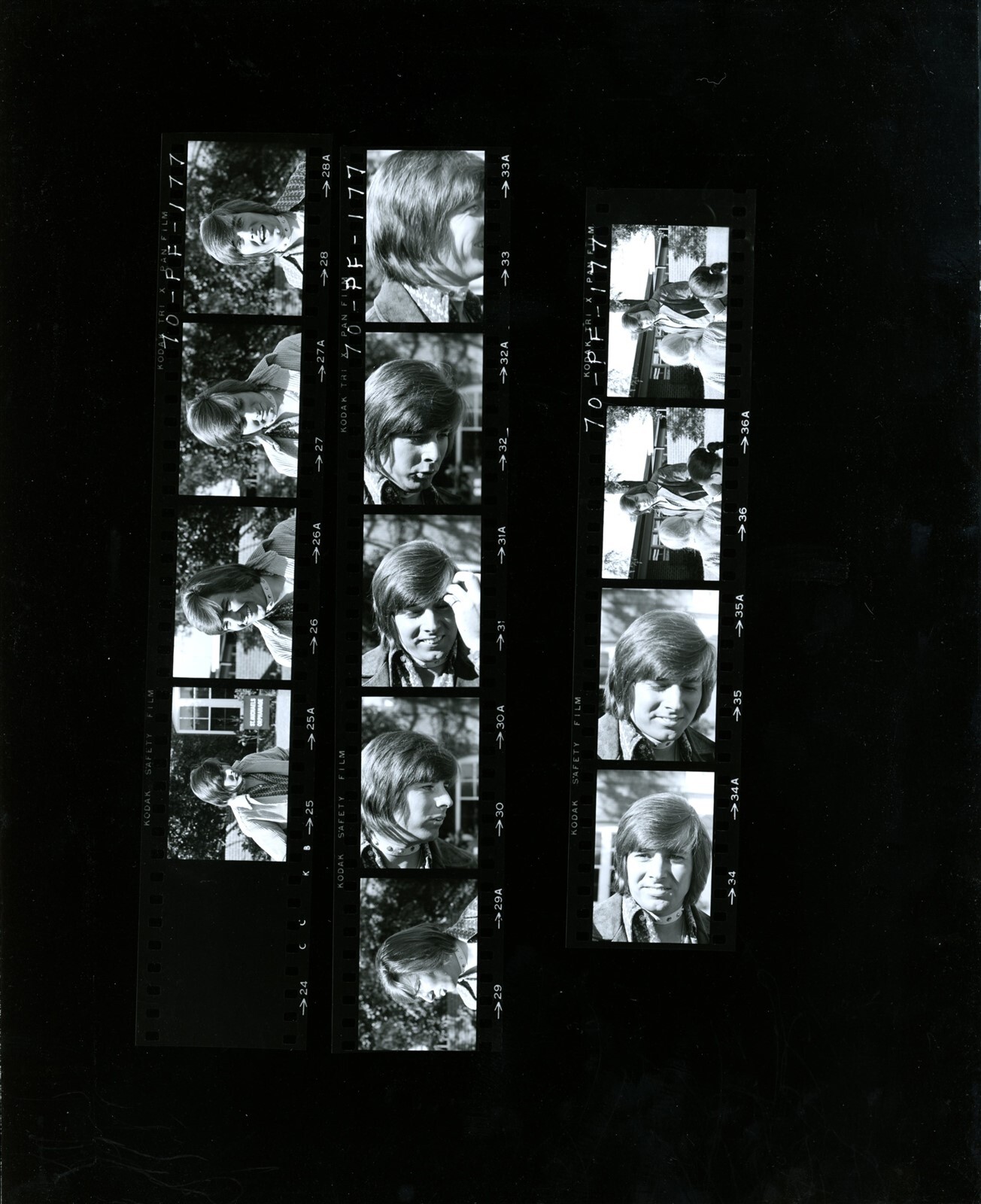 BR58 Rare Original Contact Sheet Photo BOBBY SHERMAN TV Star Singer Celebrity