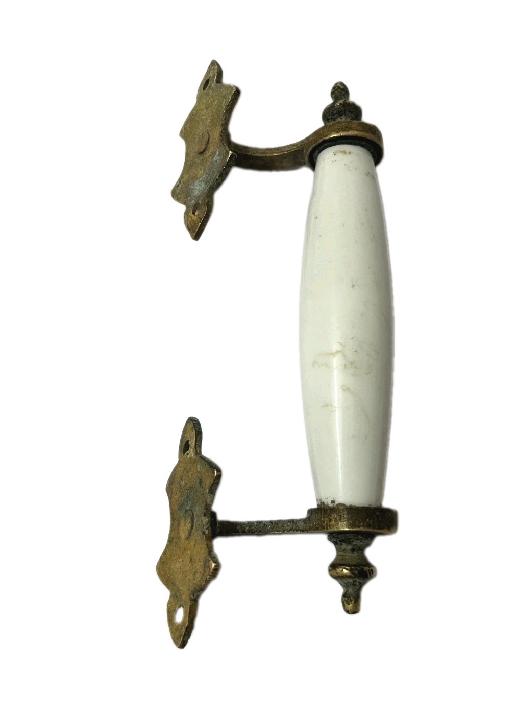 RARE VINTAGE BRASS CERAMIC HANDLE  COLLECTABLE 