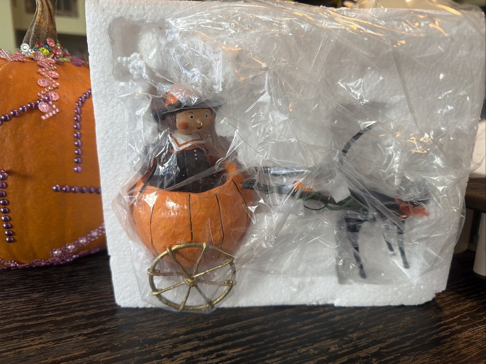 Halloween Folk Art by Lori Mitchell Pipers Pumpkin Ride Figure