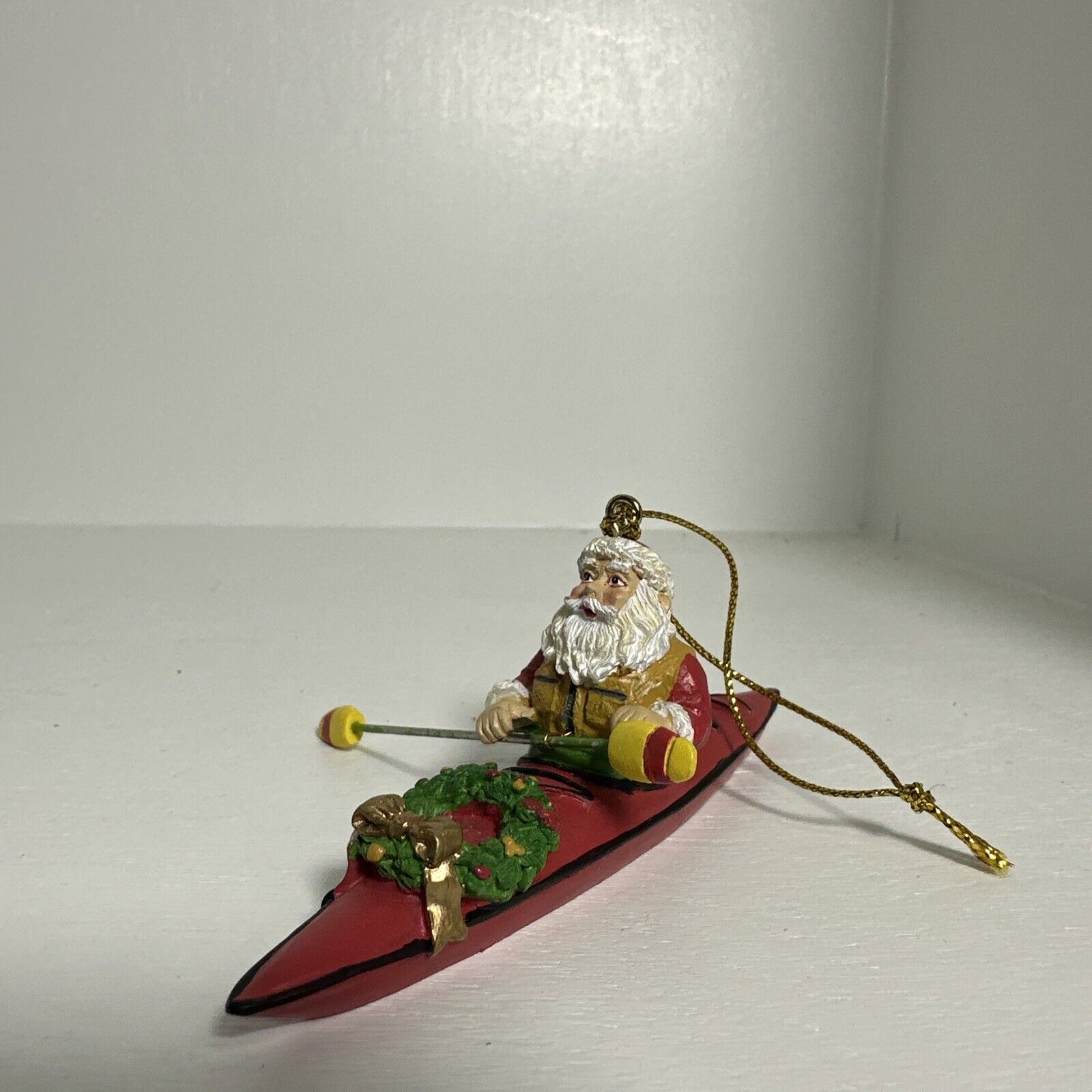 Cape Shore Santa Kayak Holiday Ornament Bar Harbor Maine Collectors Item