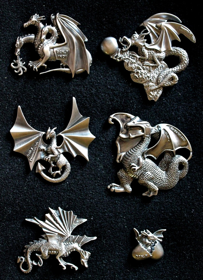 Vintage 2007 GF Destination Imagination Pewter Dragon DI Trading Pin Set