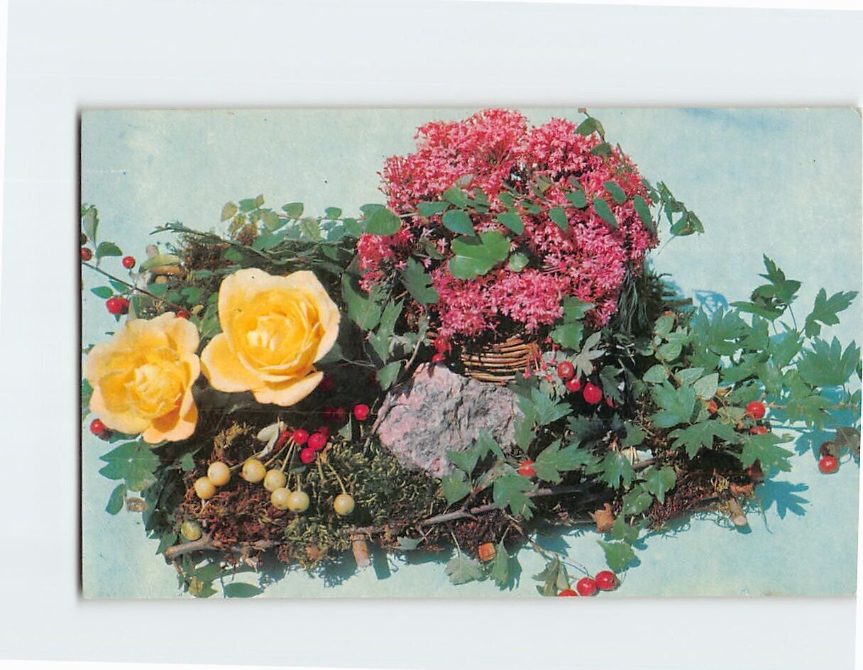 Postcard Greeting Card with Flowers Picture