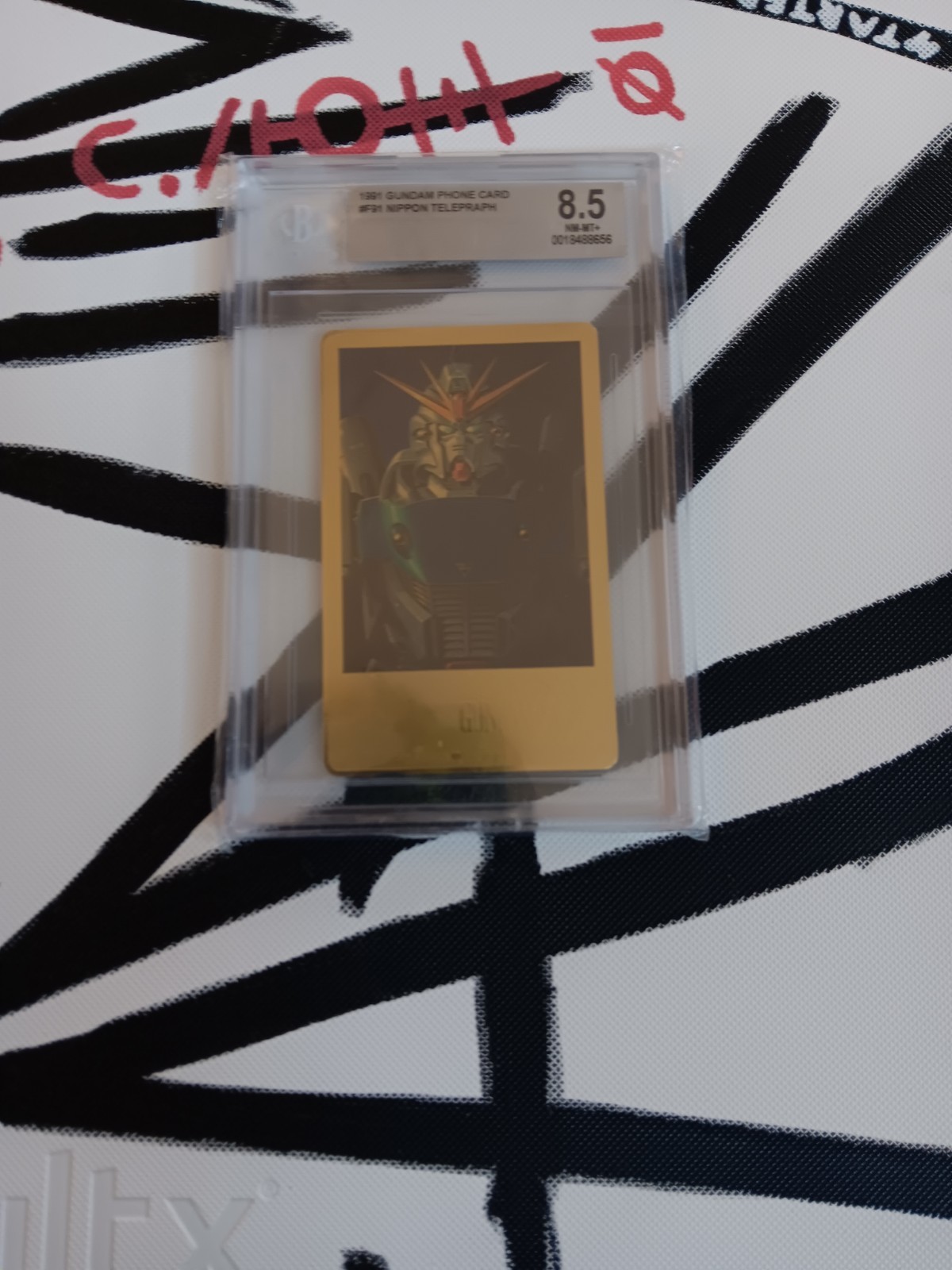 Mobile Suit Gundam F91 Movie Gold Phone Card Graded 8.5 Beckett BGS 