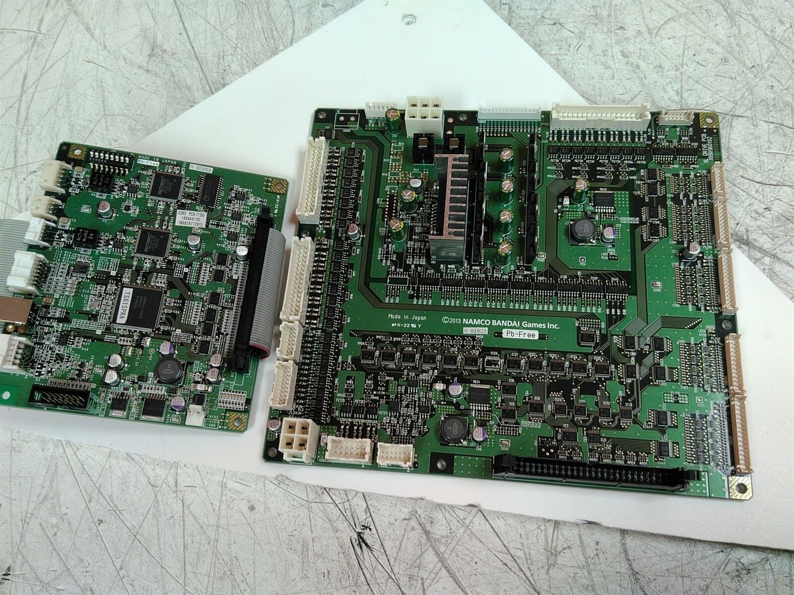 Defective NAMCO 01823 Controller board w/ TS6 Input Board From Ace Angler AS-IS