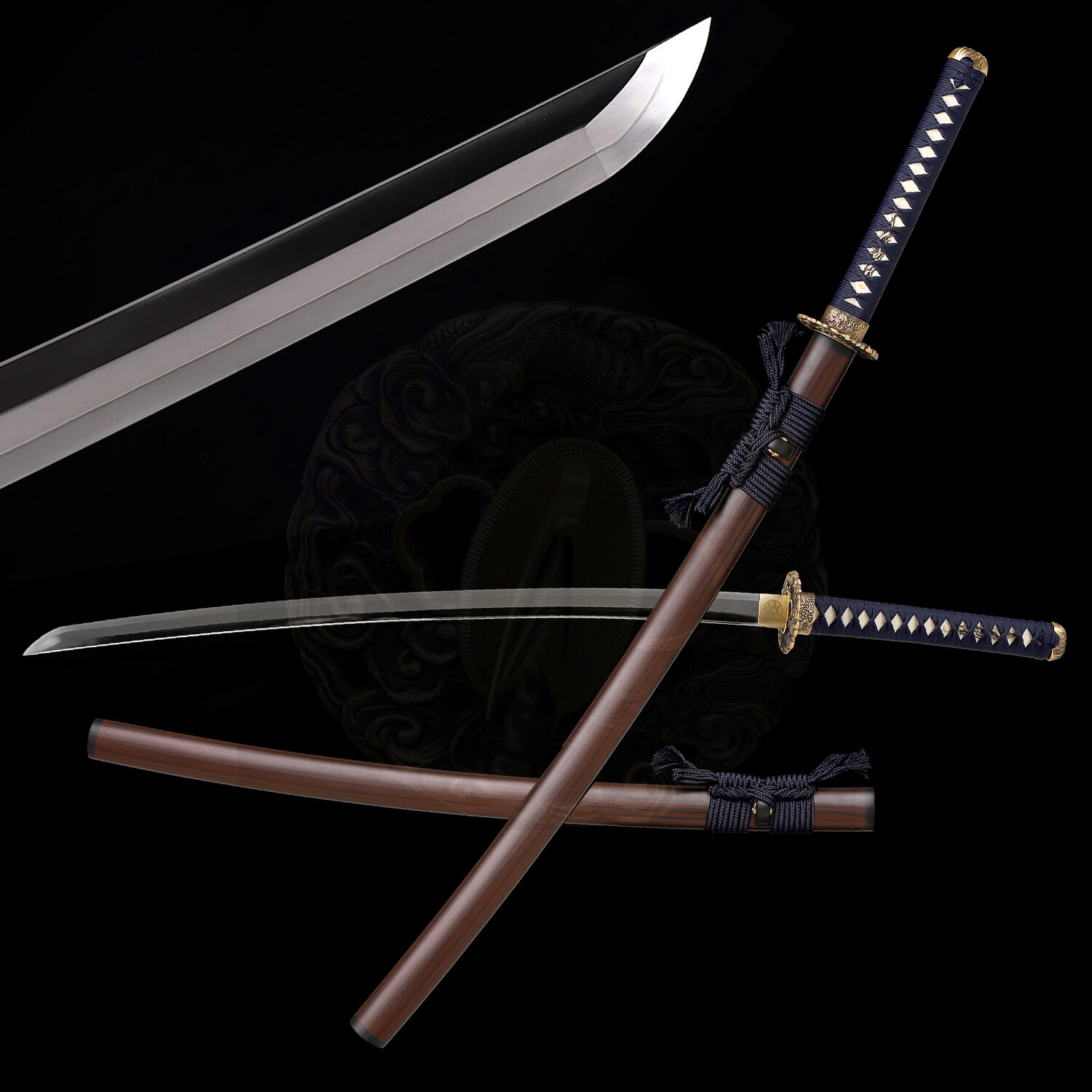 JP Samurai Katana Sword Sharp Clay Tempered L6 Steel Suguha Hamon Razor Sharp 