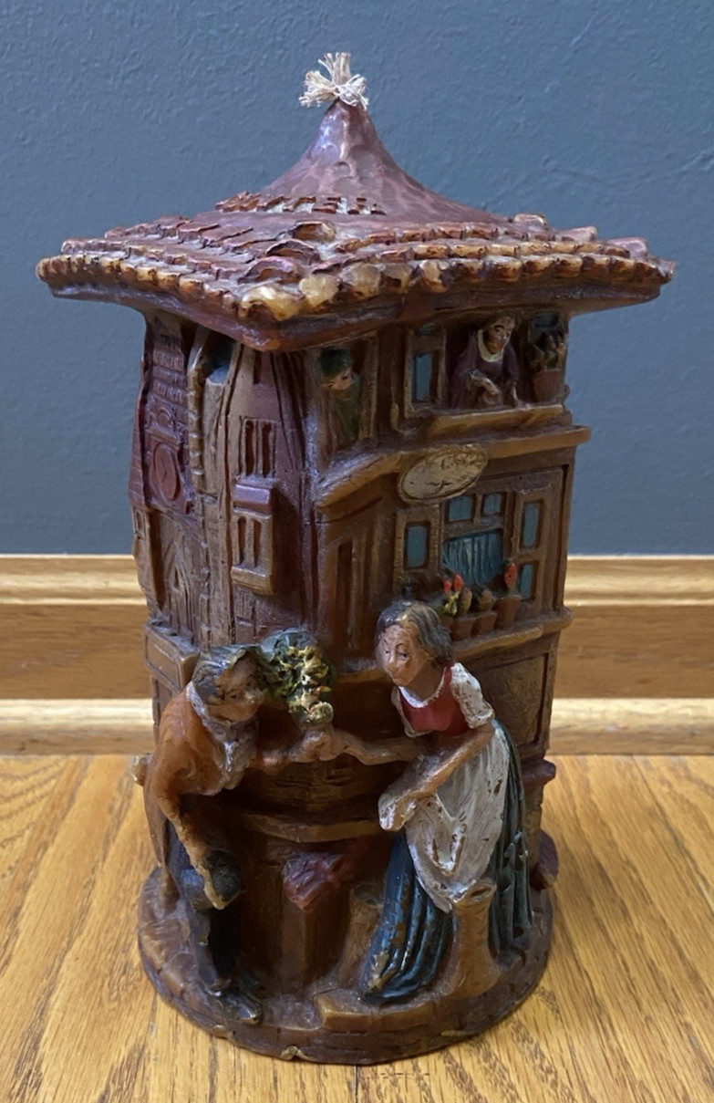 Vintage Johann Gunter Eternal Candle Unused Gasthaus Courting Scene West Germany
