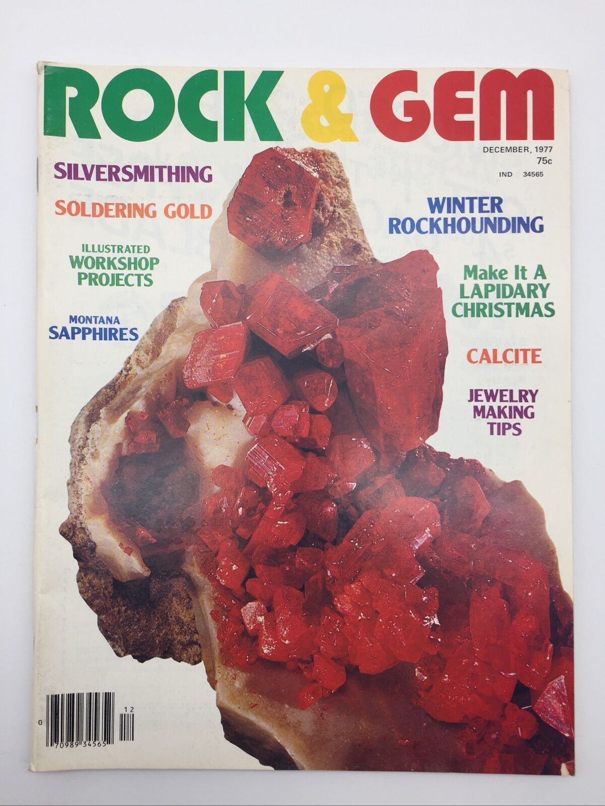 1977 DECEMBER ROCK & GEM MAGAZINE Realgor MT Sapphires Calcite Soldering Gold