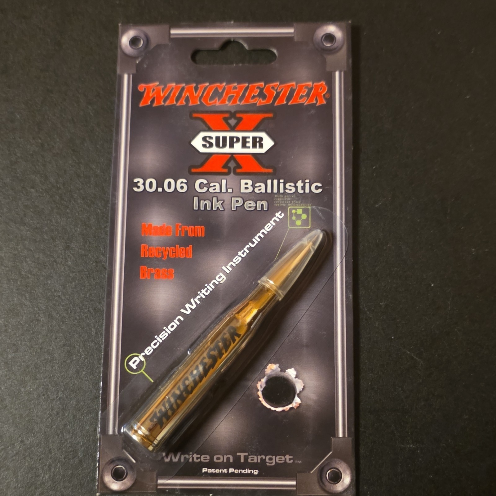 Winchester Super-X 30.06 Cal Ballistic Ink Pen,  Brass, Black Ink