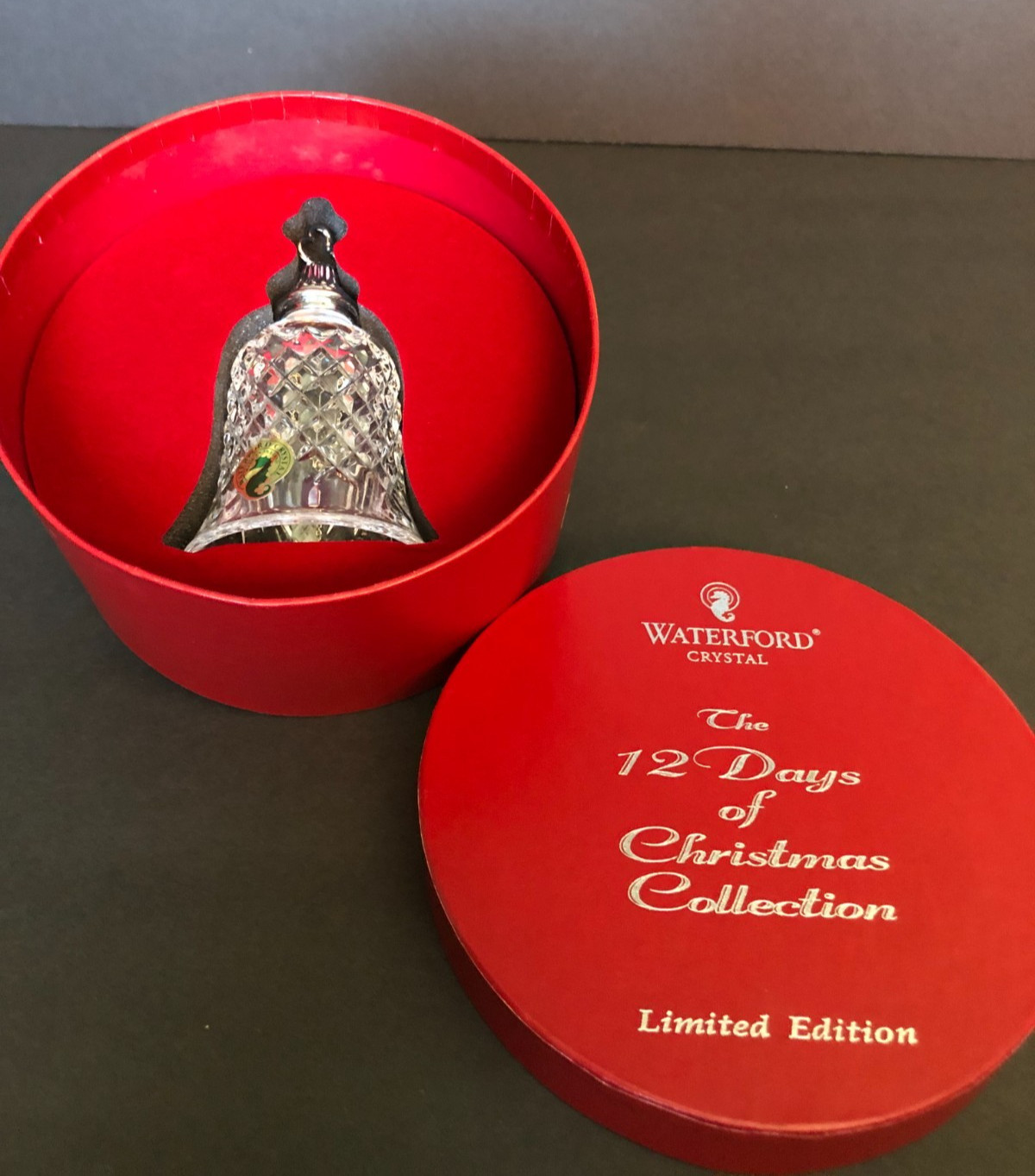 Waterford crystal 12 Days of Christmas bell ornament 2 Turtle Doves Ireland NIB