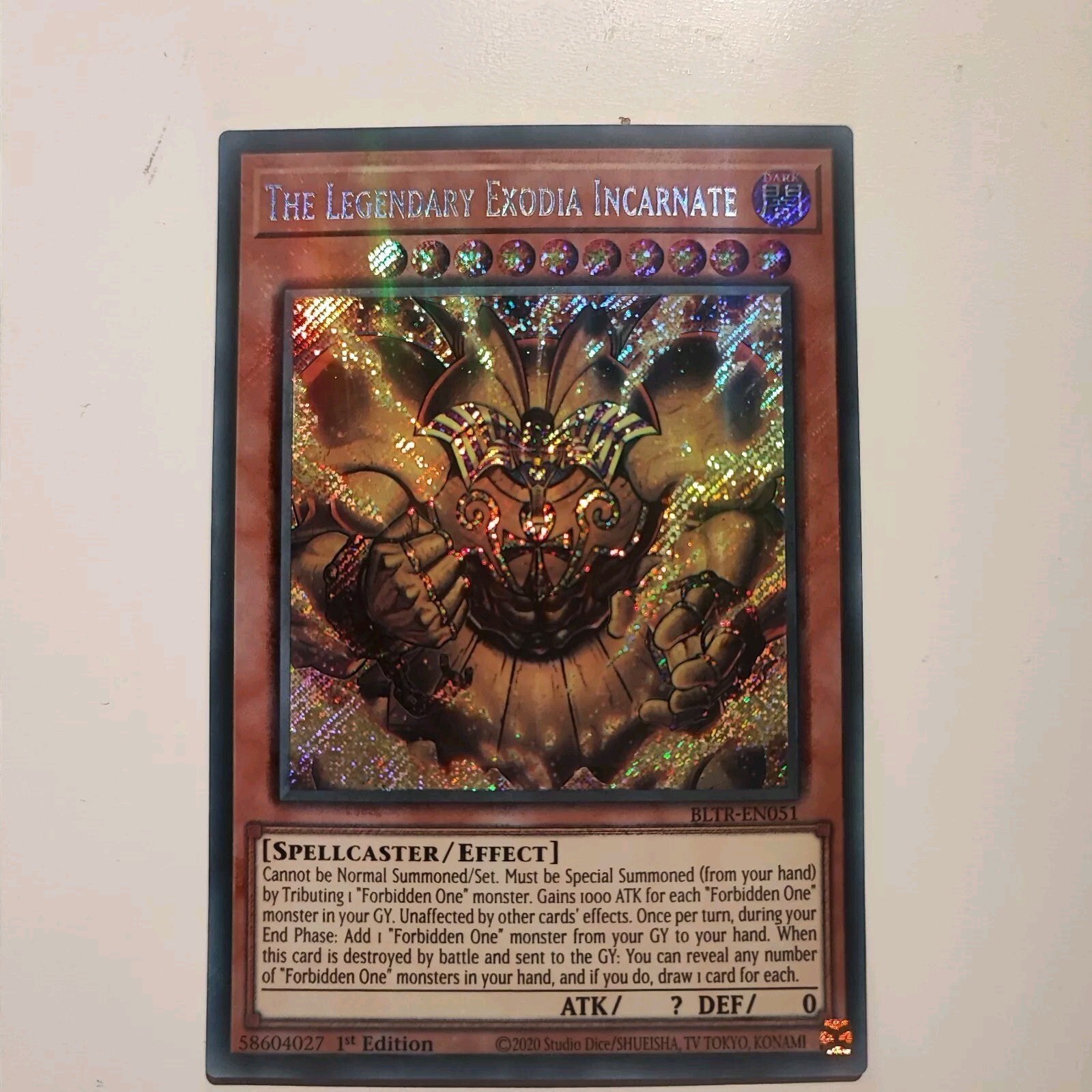 Yugioh The Legendary Exodia Incarnate Secret Rare 1st Edition English BLTR-EN051 NM