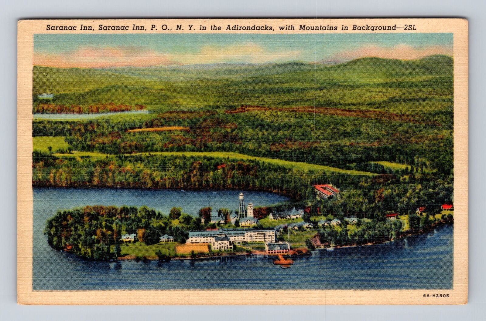 Saranac Lake NY-New York, Saranac Inn, Adirondacks, Advertising Vintage Postcard