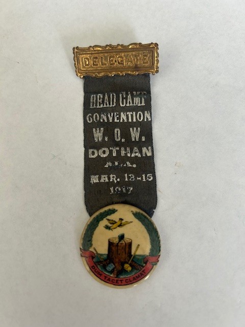 1917 W.O.W. WOODMEN OF THE WORLD HEAD CAMP CONVENTION DOTHAN ALABAMA RIBBON 1917 W.O.W. WOODMEN OF THE WORLD HEAD CAMP CONVENTION DOTHAN ALABAMA RIBBON