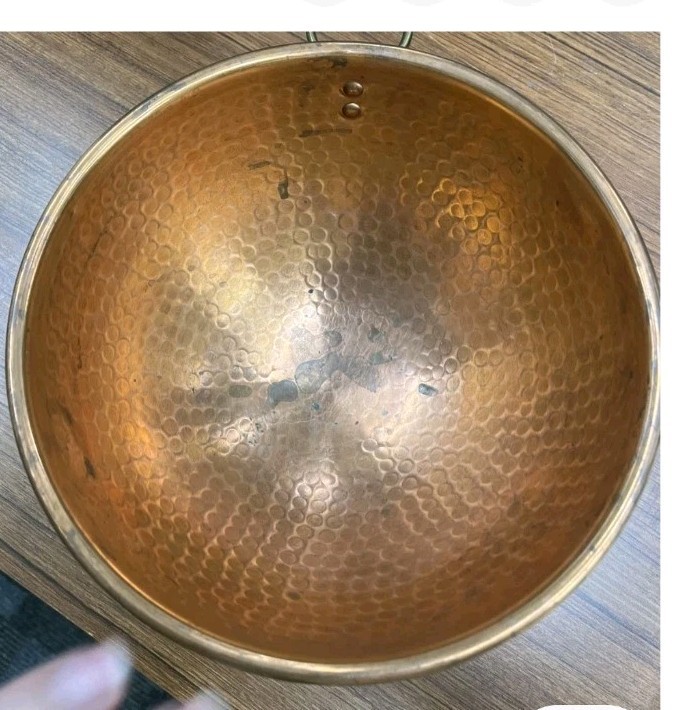 Vintage Mont St Michel Hammered Copper Bowl Made in France