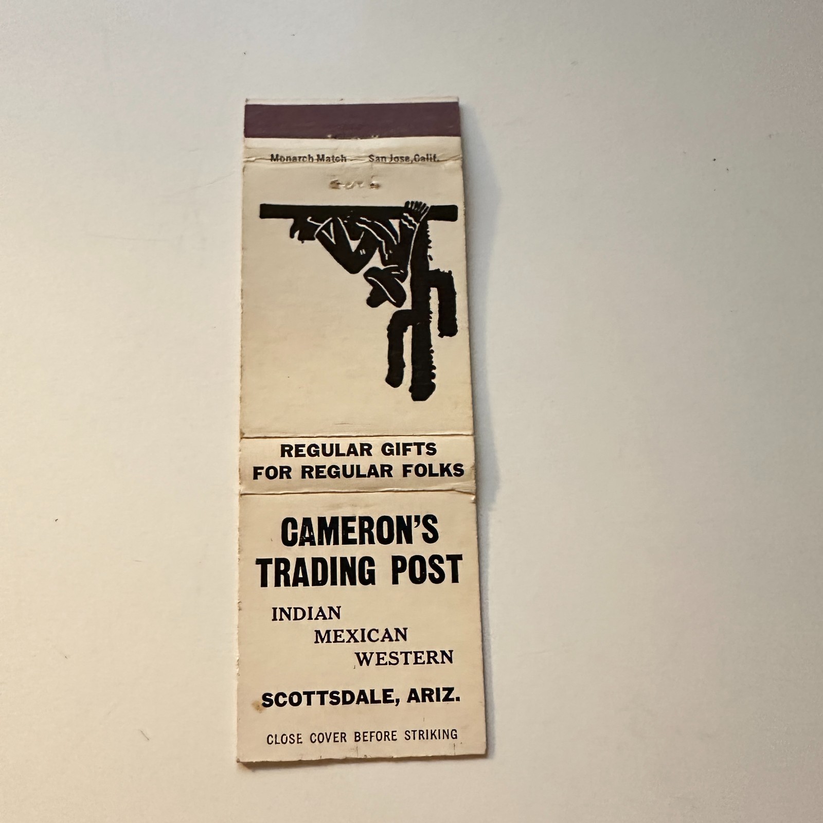 Cameron's Trading Post Scottsdale AZ Vintage Matchbook Cover 5MB124-6