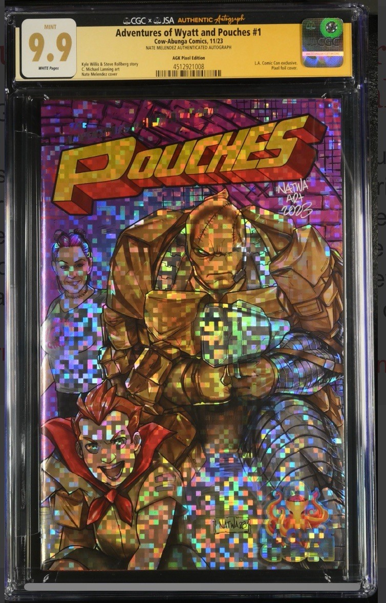 The Adventures of Wyatt & Pouches Pixel Foil Cover LACC CGC 9.9 JSA signed Natwa