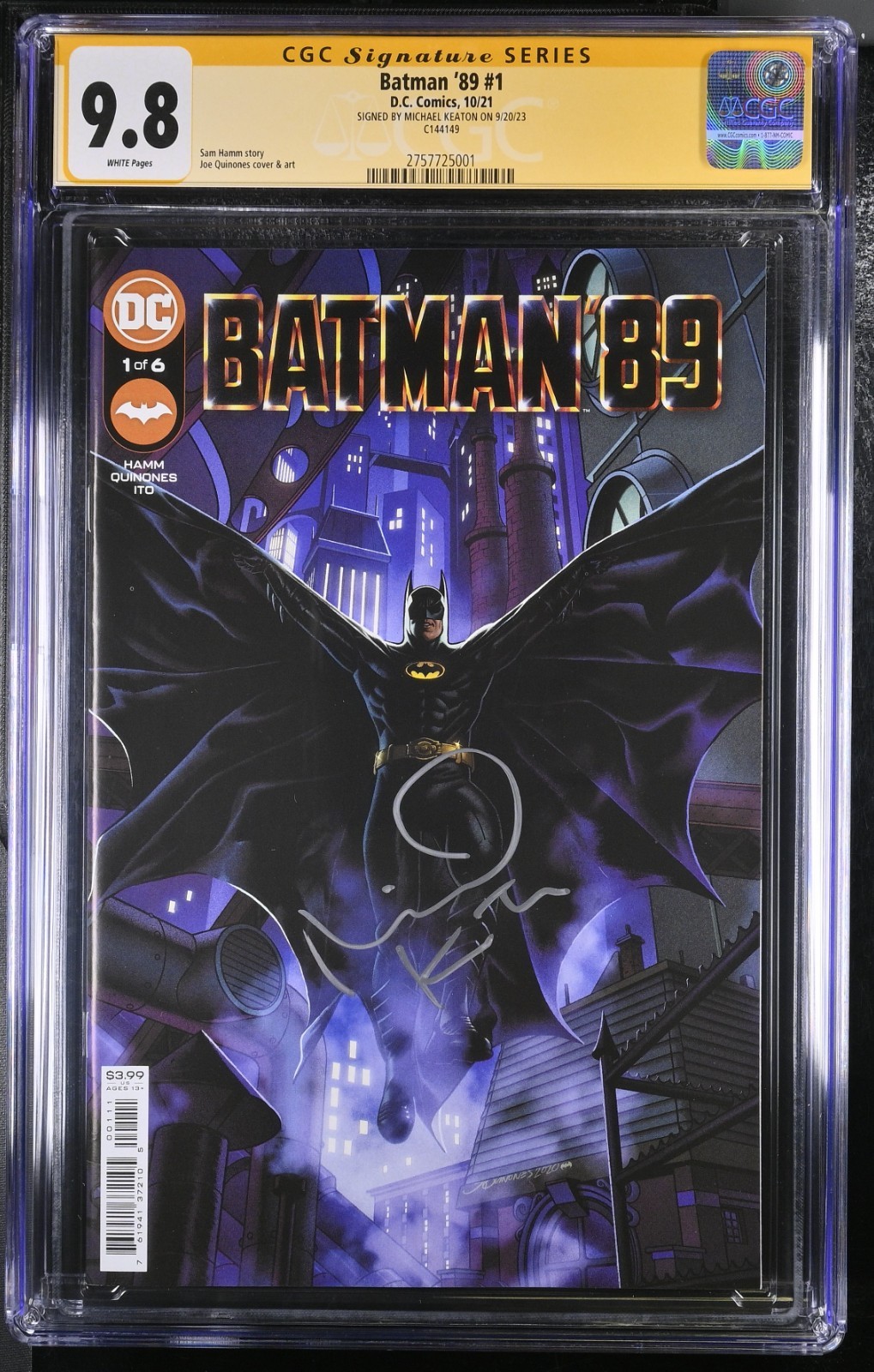 Batman 89 #1 CGC 9.8 SS Signed Michael Keaton Autograph Joe Quinones Cover 2021