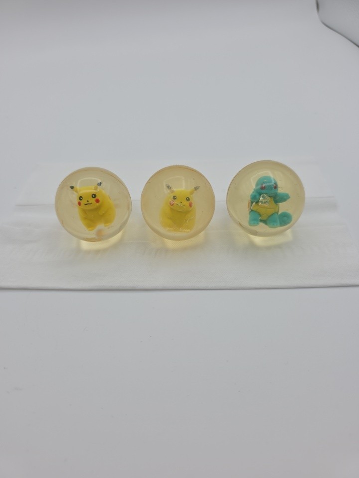 Vintage 1998/1999 Pokémon Power Bouncer Balls Lot 3 Pikachu Squirtle Dragonite