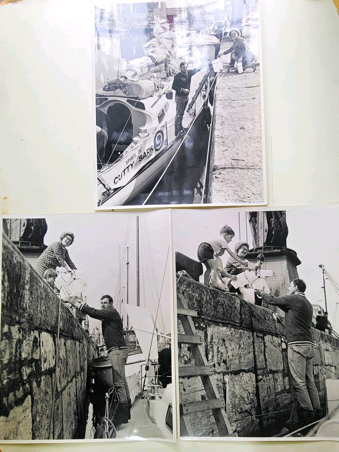 Vintage 1968 OSTAR Press Photos: Yacht Spirit of Cutty Sark (Set of 3) Vintage 1968 OSTAR Press Photos: Yacht Spirit of Cutty Sark (Set of 3)