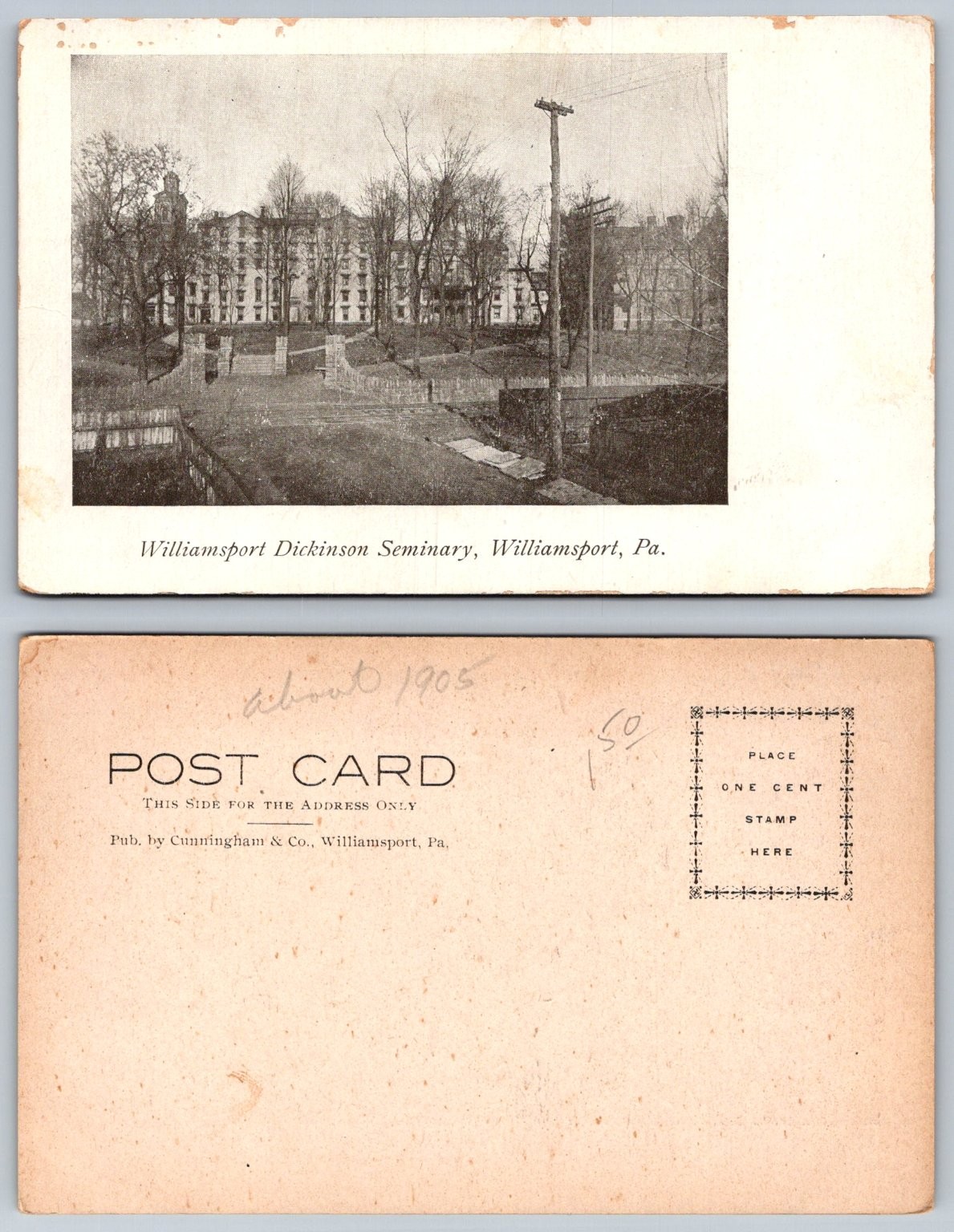 Williamsport Dickinson Seminary PA c.1905 Postcard Cunningham & Co.