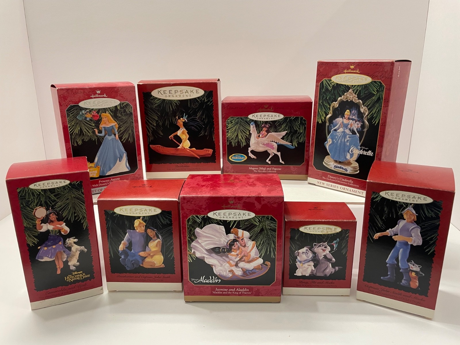 VTG 1990s Hallmark Keepsake Disney Ornament Lot of 9 w/ Princesses & Others