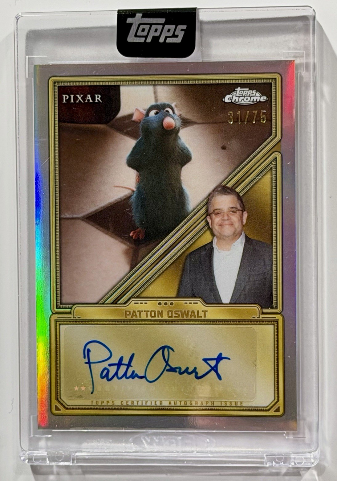 Topps 2025 Disney Mint Remy Chrome Auto Patton Oswalt CA-P0 Serial #31/75