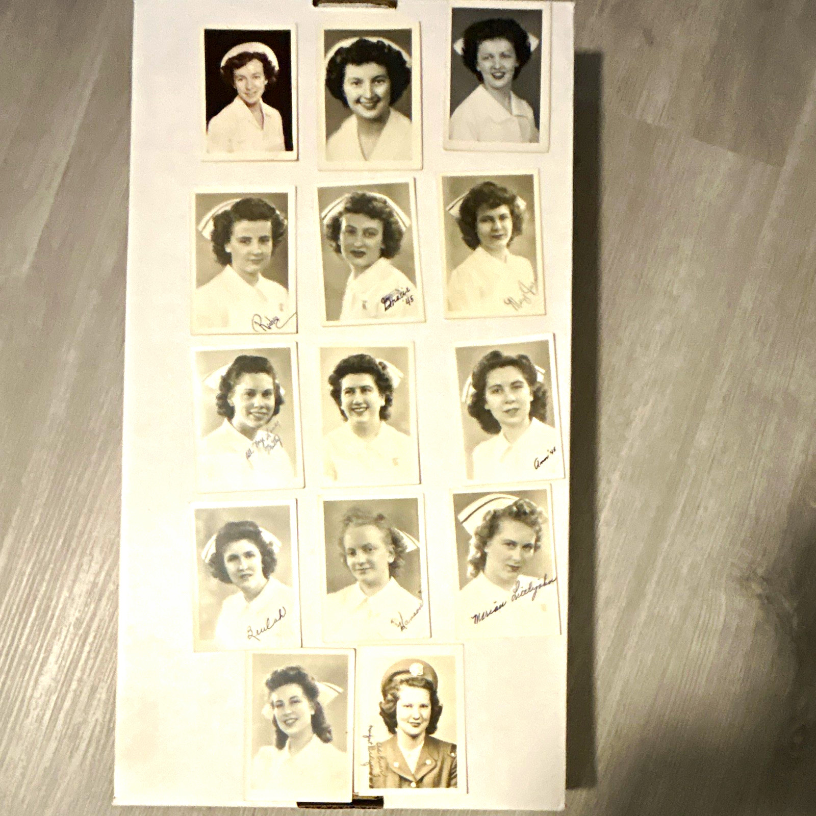 Vintage 1903-1945 Black & White Nurses Photograph Lot of 14 Wallet Size Signed