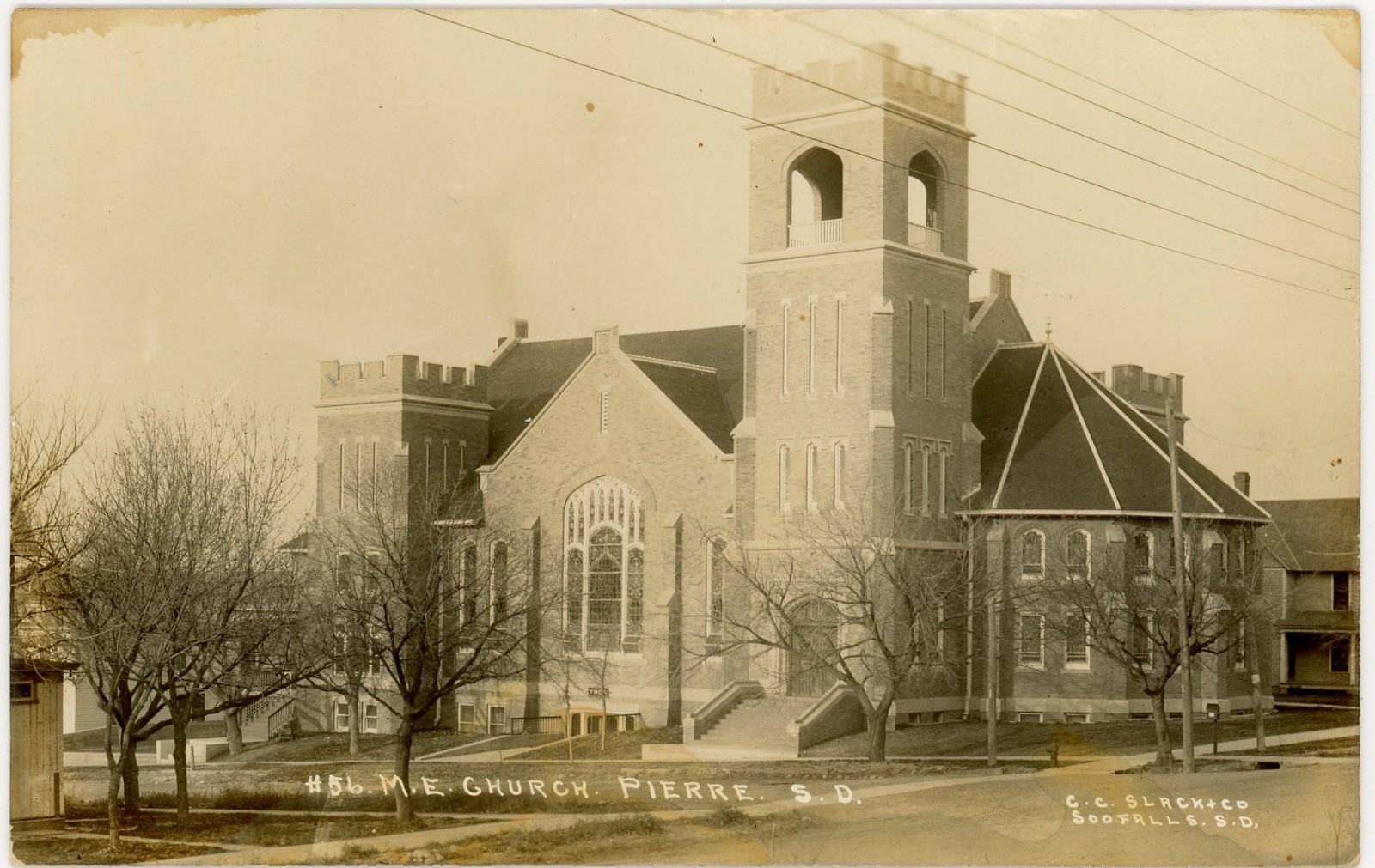 1910s RPPC Methodist Episcopal Church Pierre South Dakota by C.C. Slack & Co
