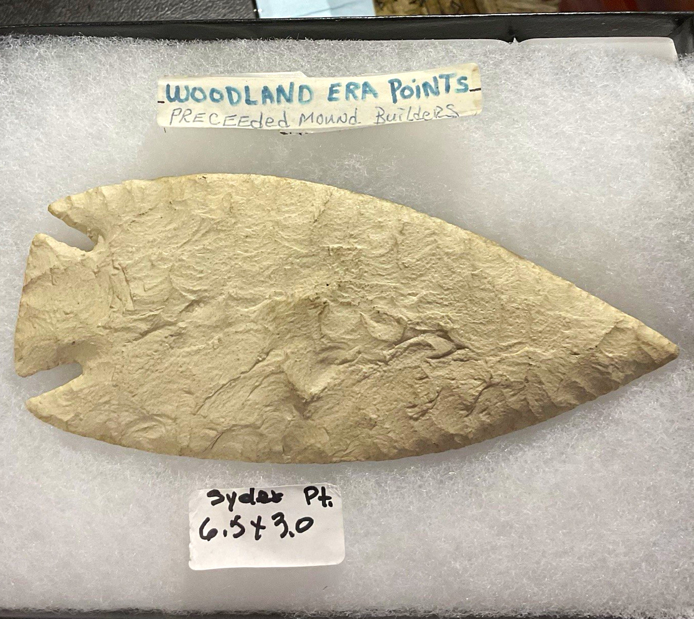 Woodland Era Points Snyder Pt Labeled Stone Point Display Native American
