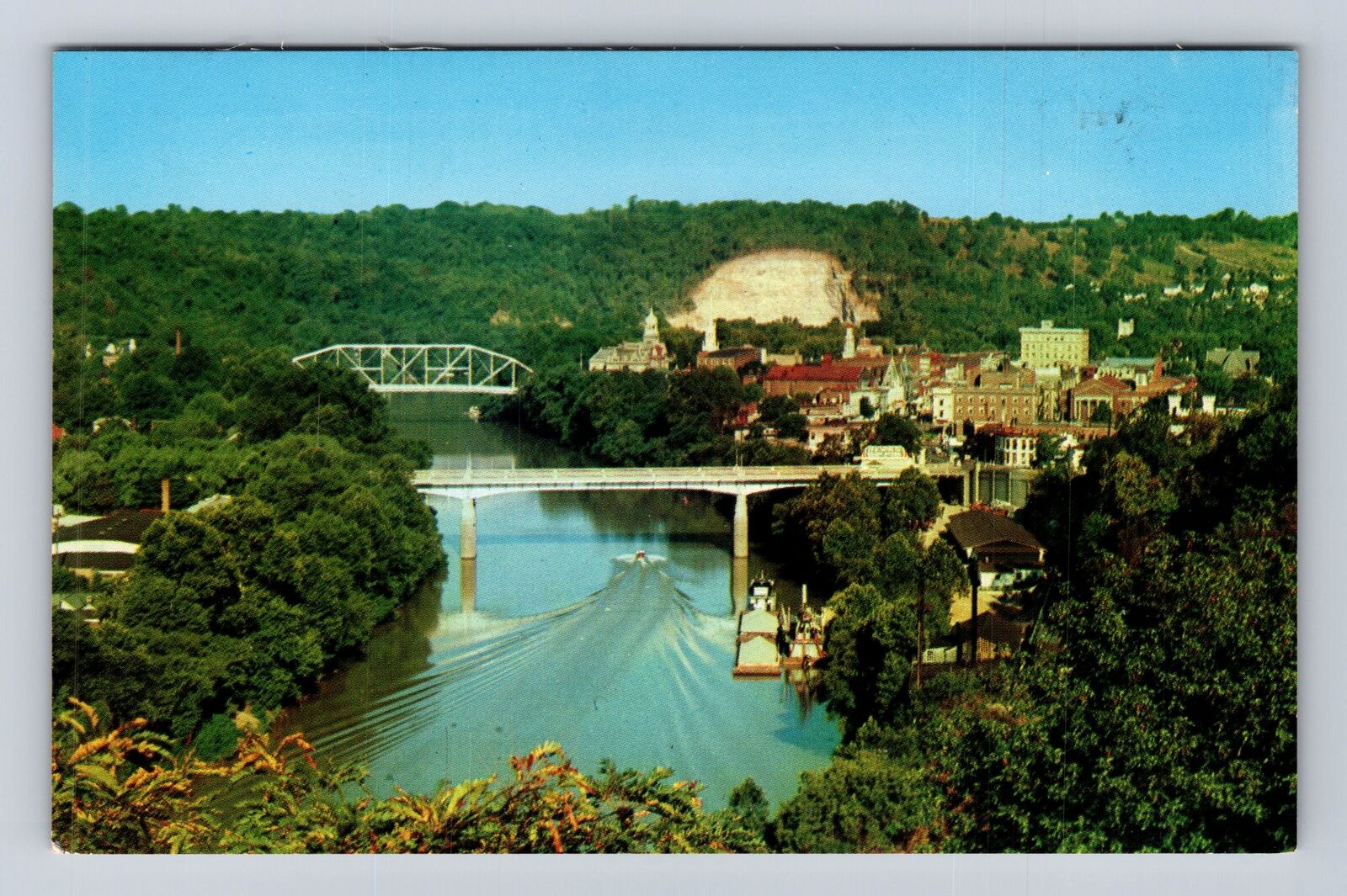 Frankfort KY-Kentucky, Aerial Capitol City, Antique, Vintage Souvenir Postcard