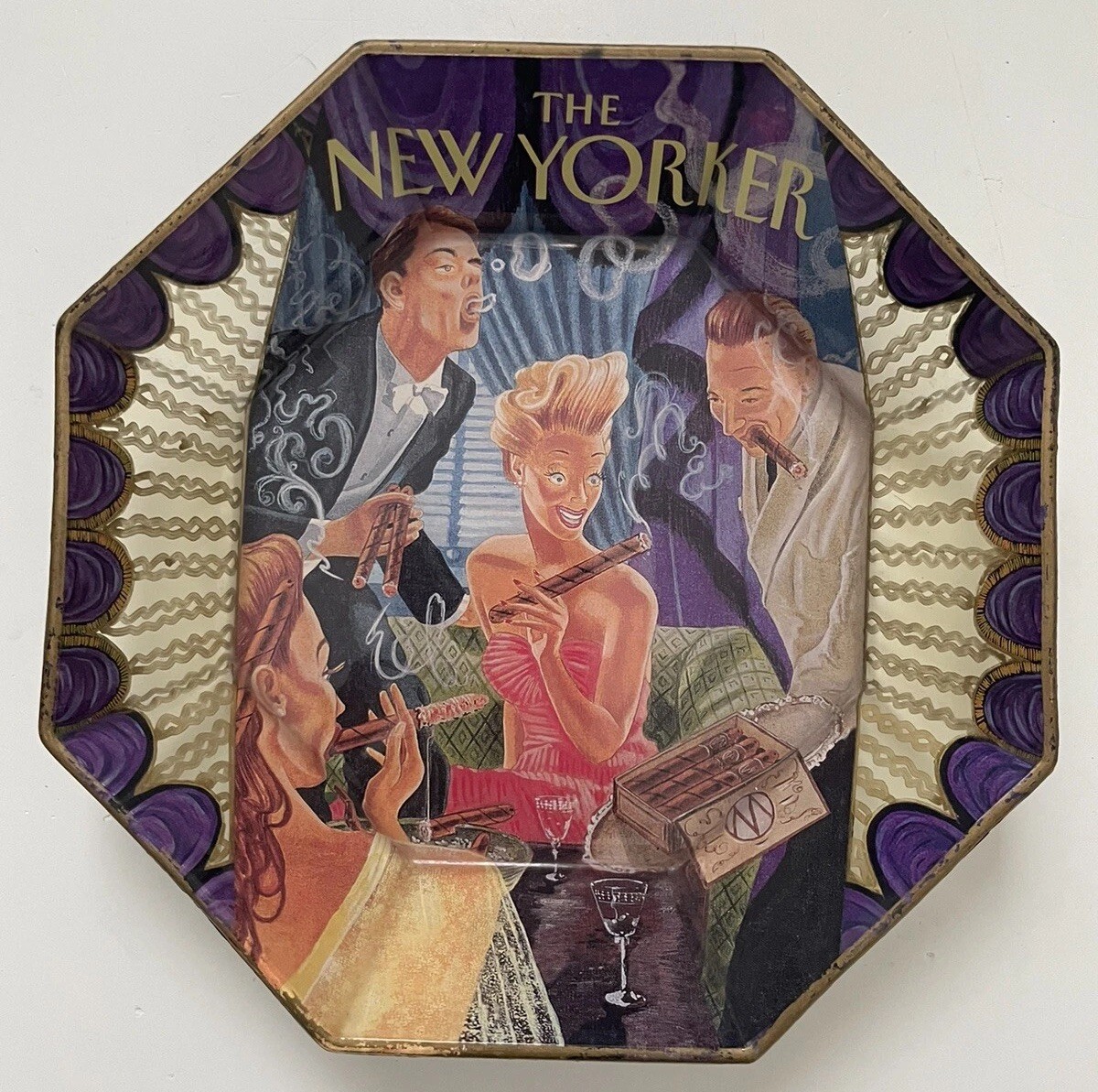 Rare VTG 1996 New Yorker M Scott Miller Hand Painted Cigar Tray 129/175