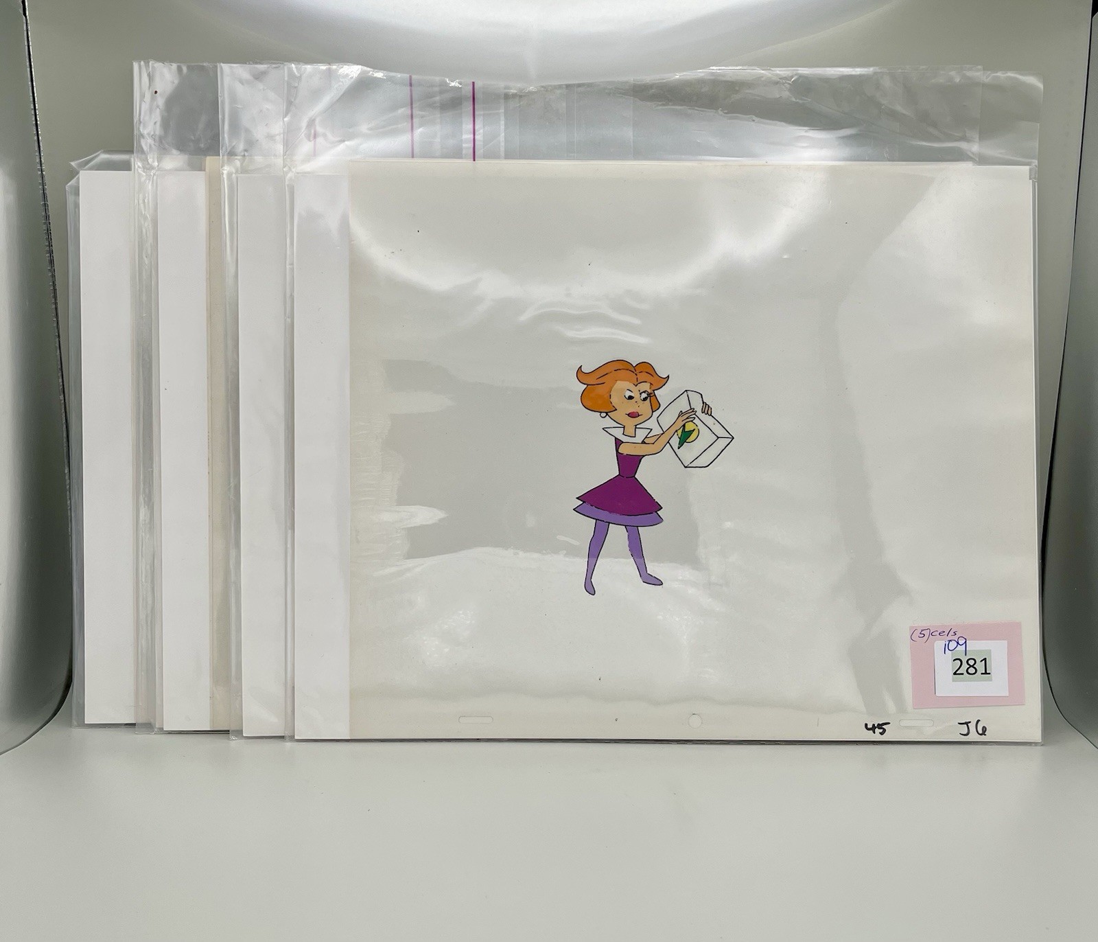 1985 Jetsons Jane Jetson Hanna-Barbera Production Cel Sequence Set of 5