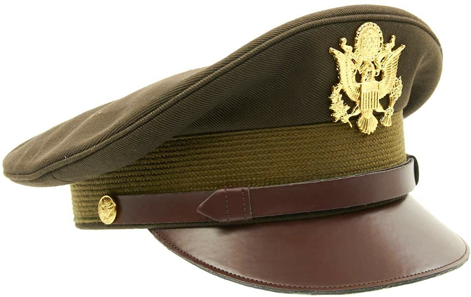 U.S. WWII Officer Visor Crusher Cap: Winter (OD Green)- All Size 