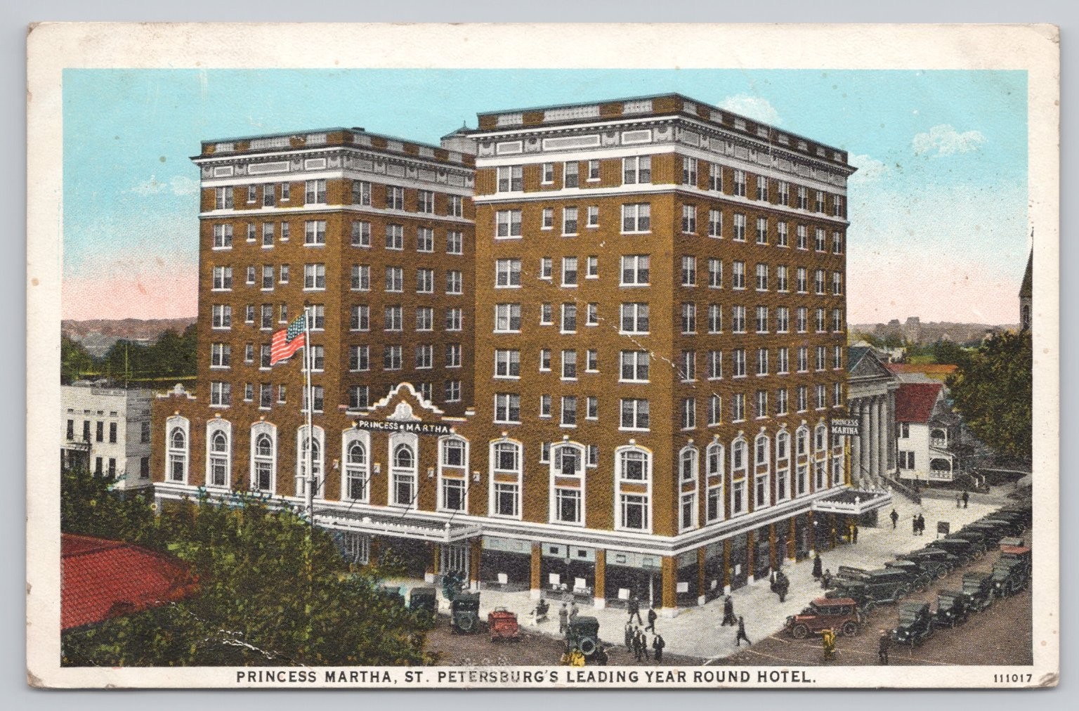 Vintage 1928 Princess Martha Hotel St. Petersburg Florida Postcard