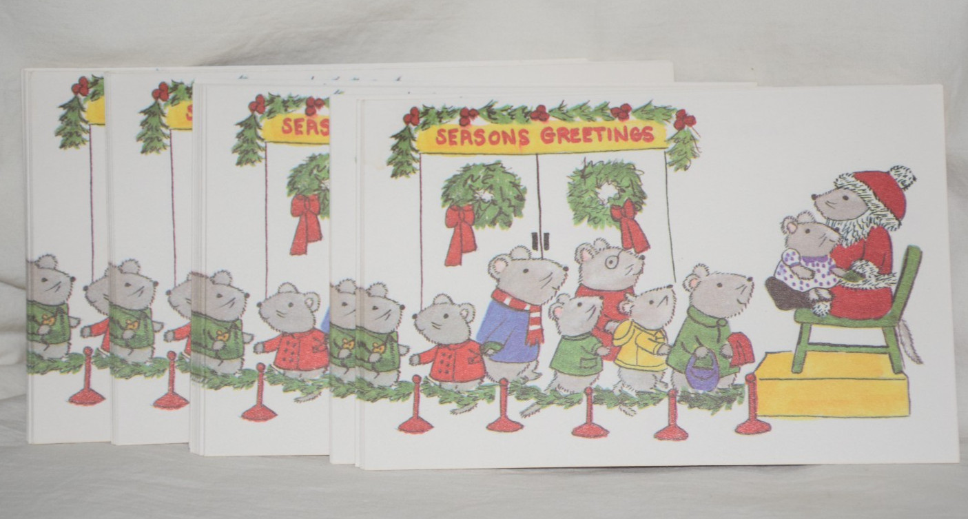 Vtg NOS Lot 34 Christmas Post Cards Mice & Santa Kristin Elliott Vtg NOS Lot 34 Christmas Post Cards Mice & Santa Kristin Elliott