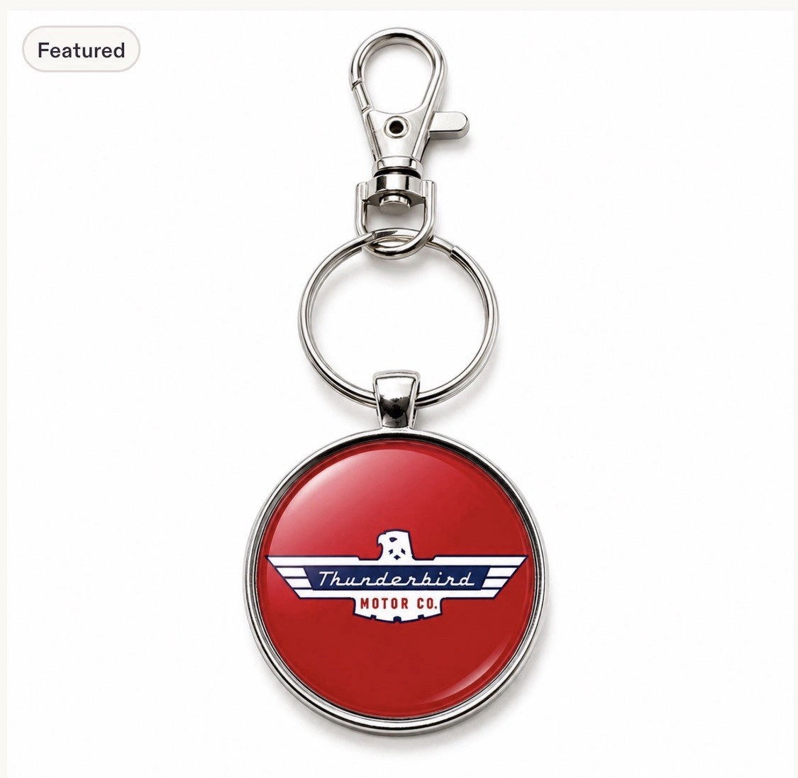 Ford Thunderbird Emblem Keychain –  Stainless Steel Accessory