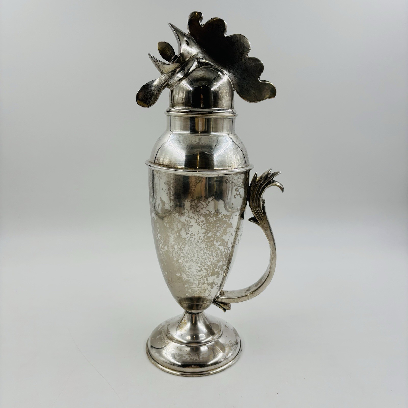 Vtg Restoration Hardware Silver Plated Rooster Cocktail Shaker Art Deco
