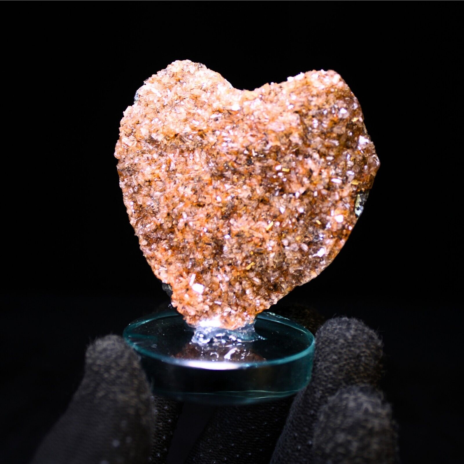 Heart Shaped Orange Stilbite Heulandite Geode Crystal Gemstone for Home & Office