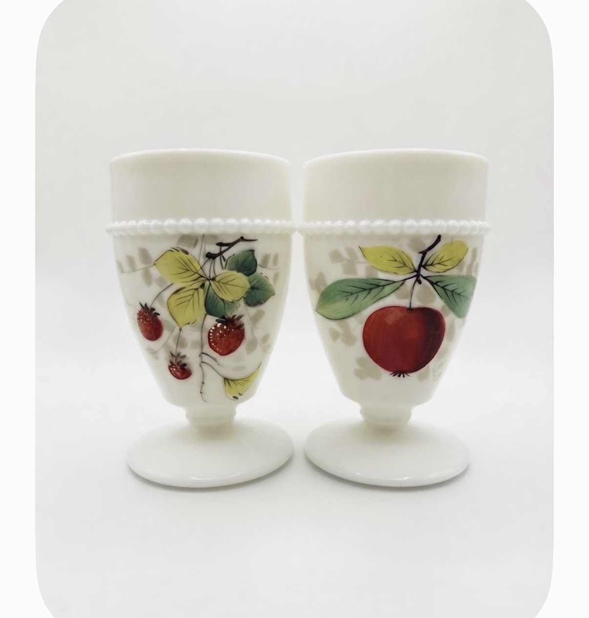 Vintage Westmoreland Milk Glass Fruit Tumblers 