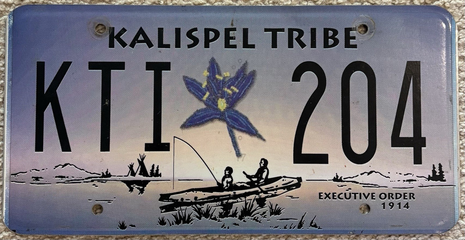 Rare Washington State Kalispel Tribe License Plate Executive Order 1914 KTI 204 Rare Washington State Kalispel Tribe License Plate Executive Order 1914 KTI 204