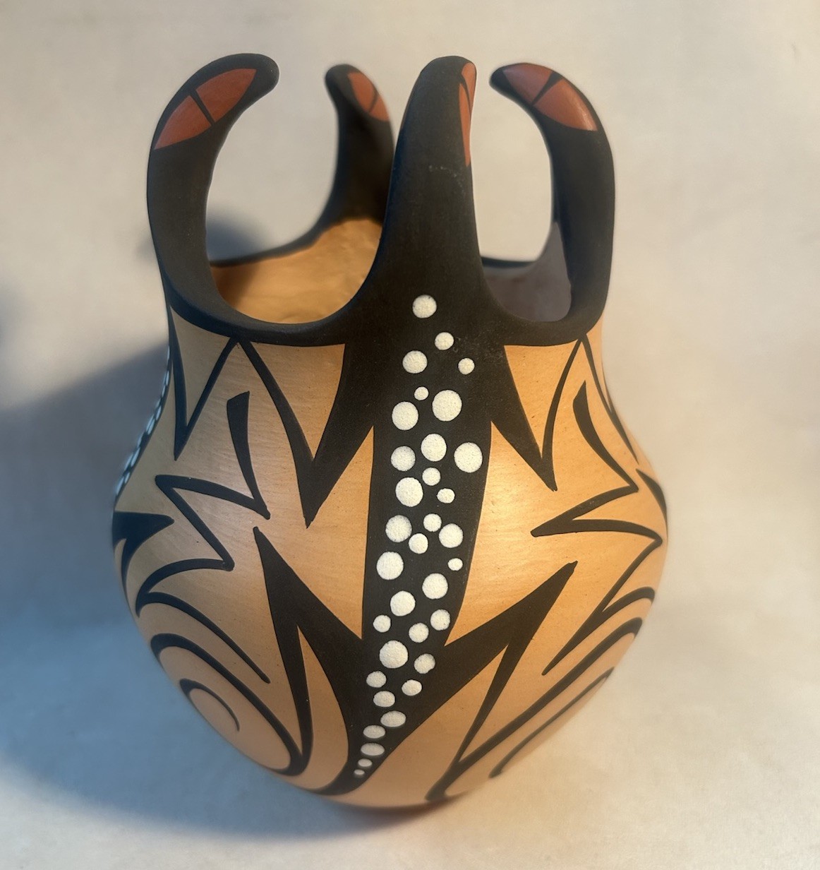 VTG Anderson Peynetsa Zuni 4 Lizard Ceramic Vase 6”