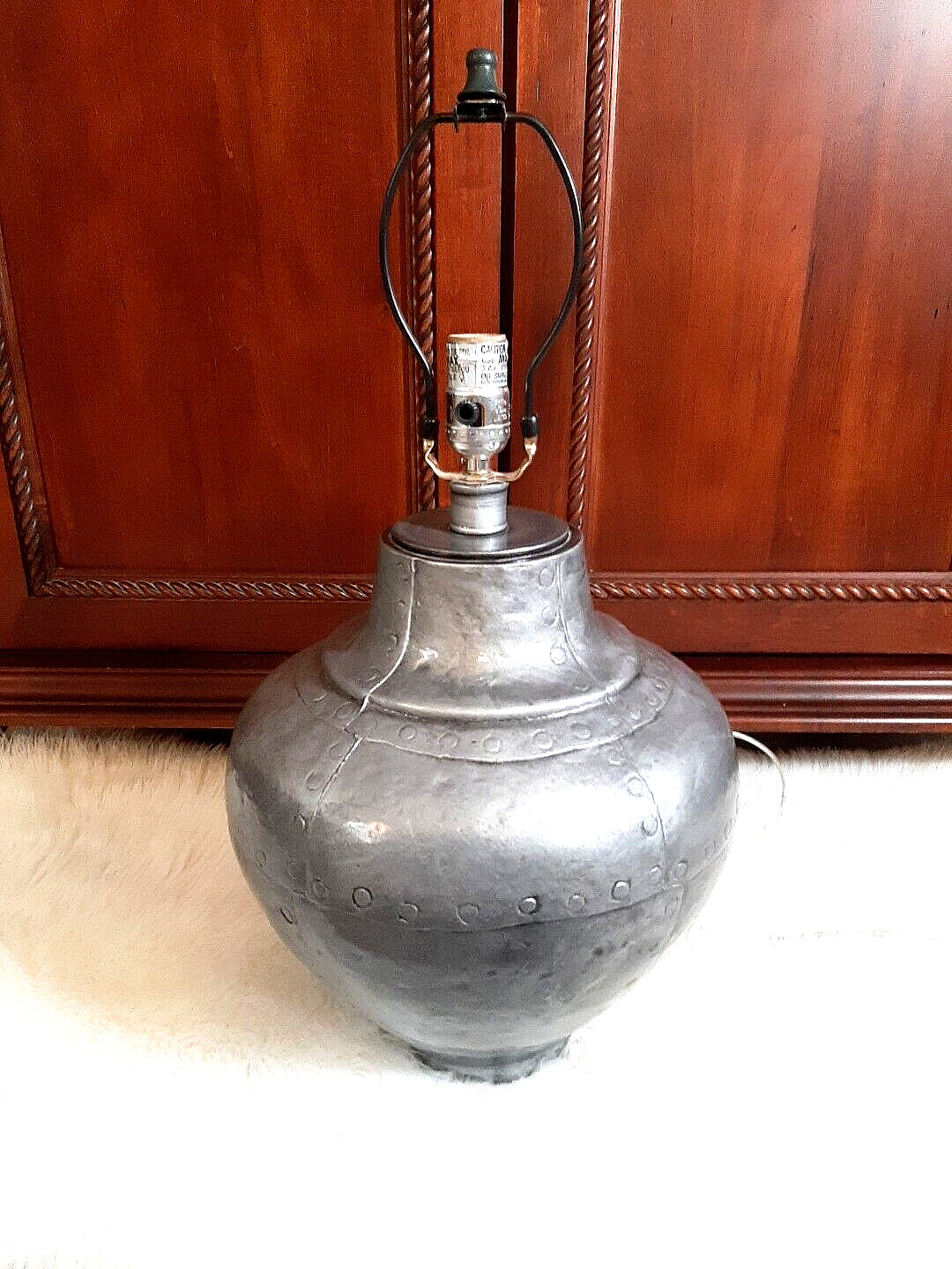 Anthony of California Solid Pewter Mid-Century Modern Table Lamp 11 lbs.