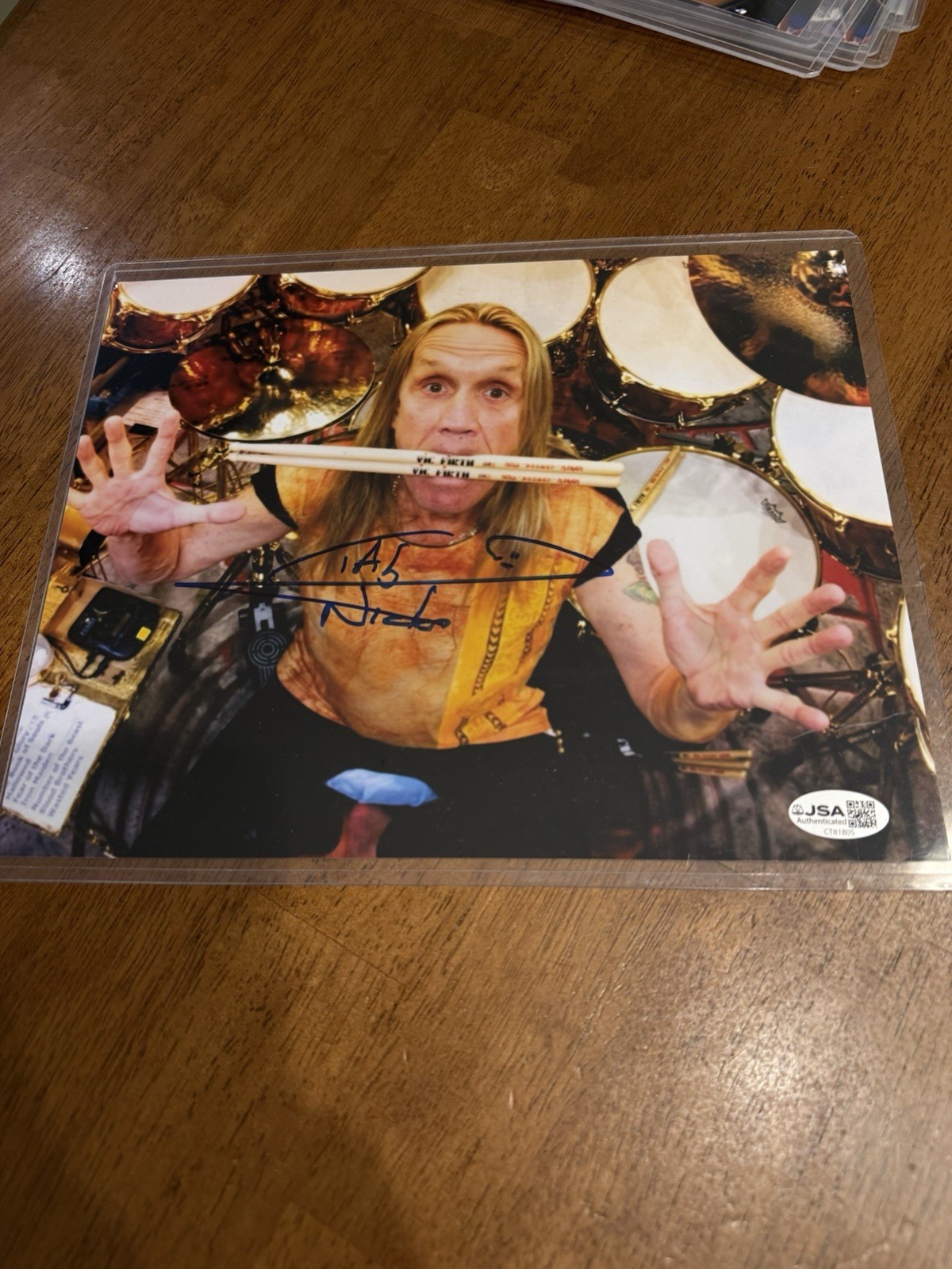 NICKO MCBRAIN AUTO JSA 8x10 PHOTO Signed Drummer IRON MAIDEN CT81805