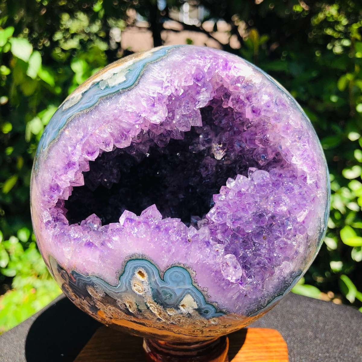 4.88 LB Natural Amethyst Geode Sphere Large Crystal Display Piece Healing 6775