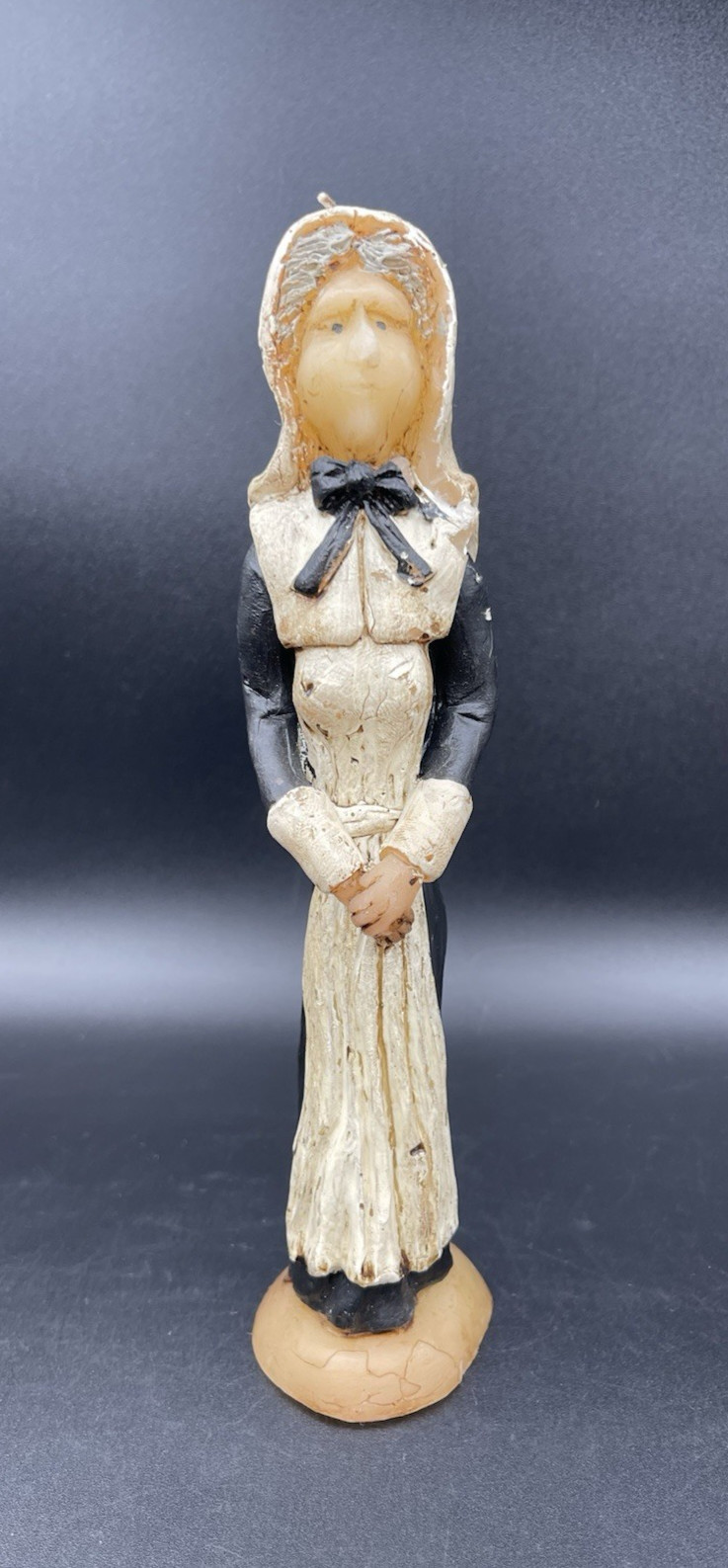 VTG Lorelei Candle Pilgrim Woman Thanksgiving Wax Figurine Gatlinburg TN Single