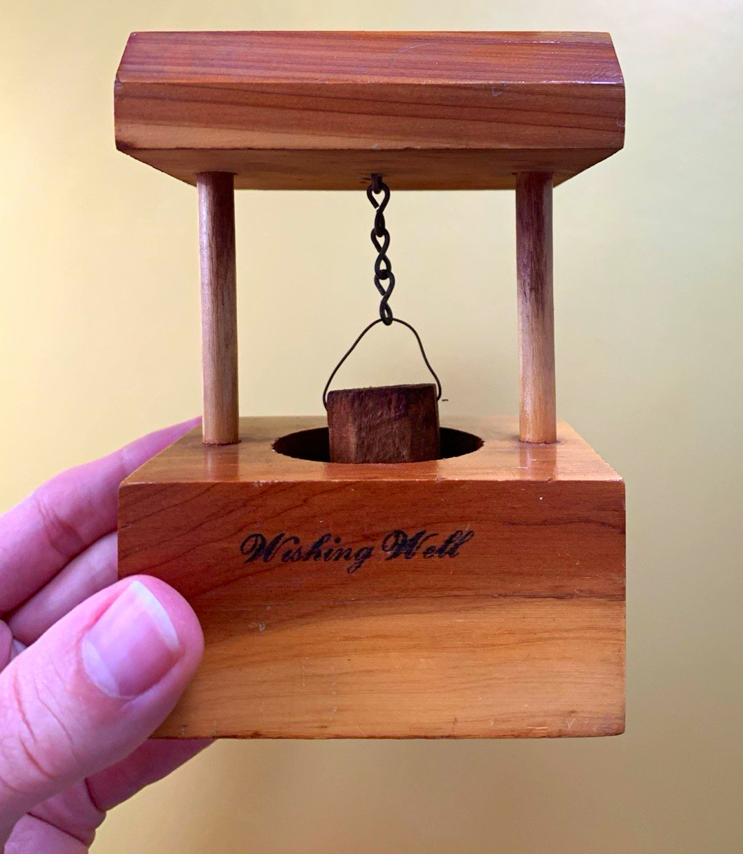 Vintage Cedar Wood Wishing Well Mini Souvenir Point Pleasant Beach NJ Boardwalk