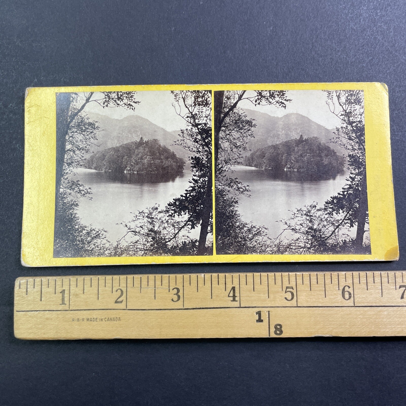Ellen\'s Isle Loch Katrine Stereoview G. W. Wilson 1867 Scotland Landscape
