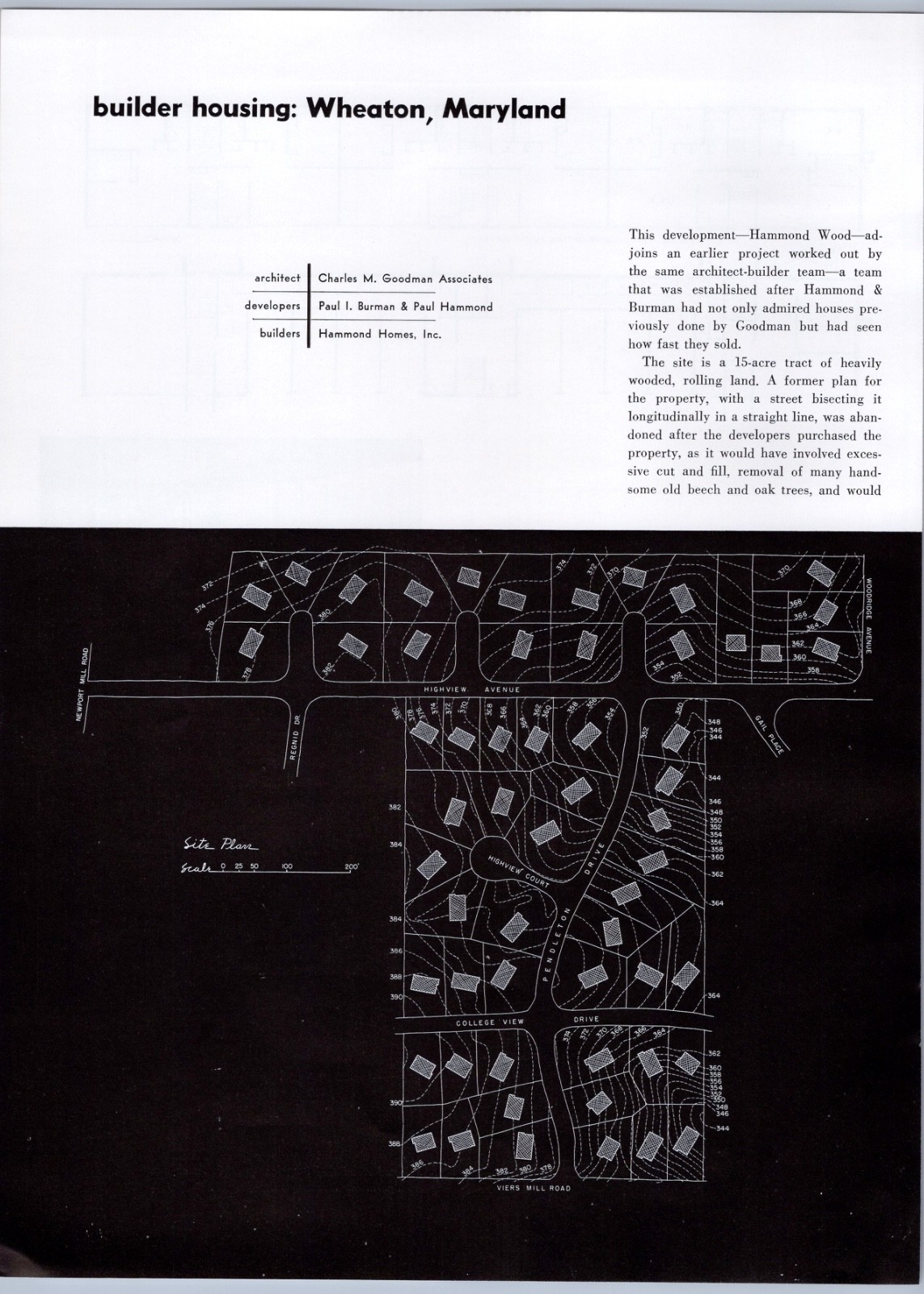 1952 Article - Wheaton MD Housing Plan Design Mid Century Goodman Architect