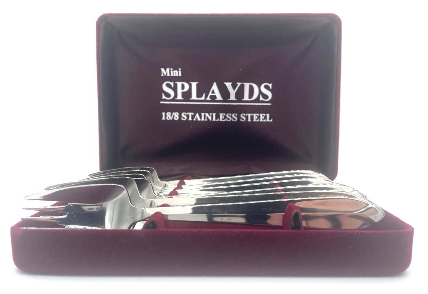 Vintage Splayd Mini Set of 6 Glossy Finish Stainless Steel 18/8 Cutlery Boxed
